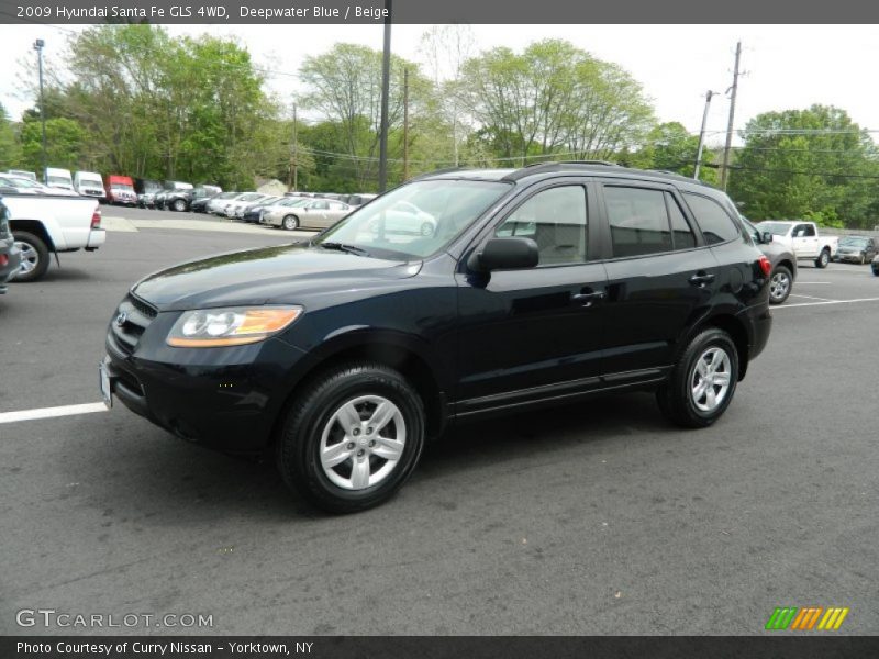 Deepwater Blue / Beige 2009 Hyundai Santa Fe GLS 4WD