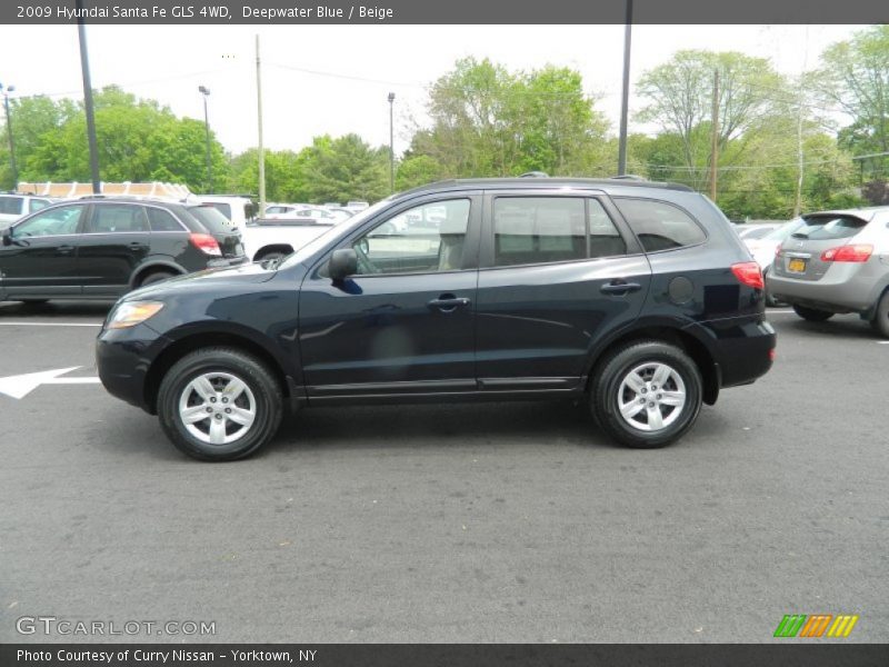 Deepwater Blue / Beige 2009 Hyundai Santa Fe GLS 4WD