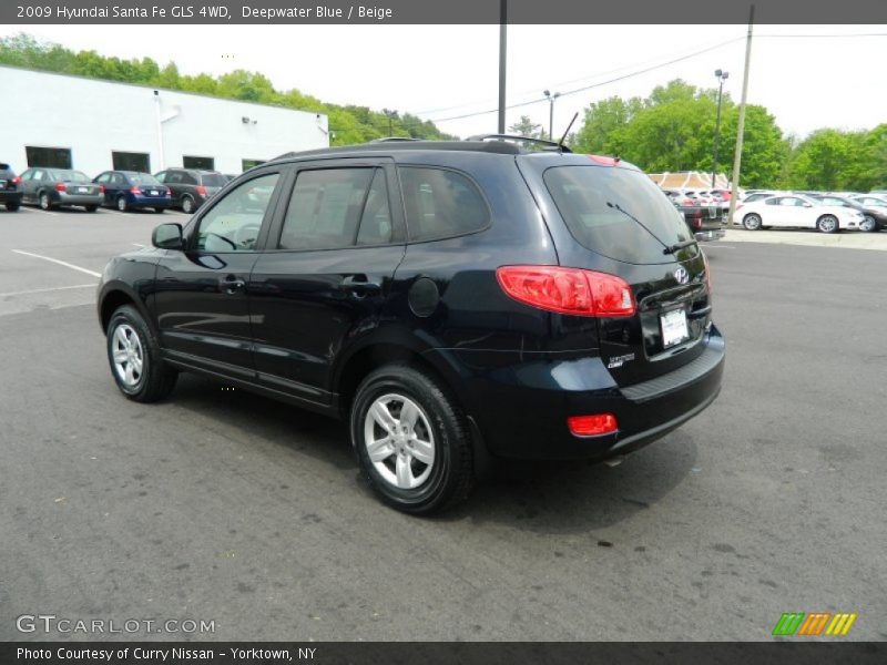 Deepwater Blue / Beige 2009 Hyundai Santa Fe GLS 4WD