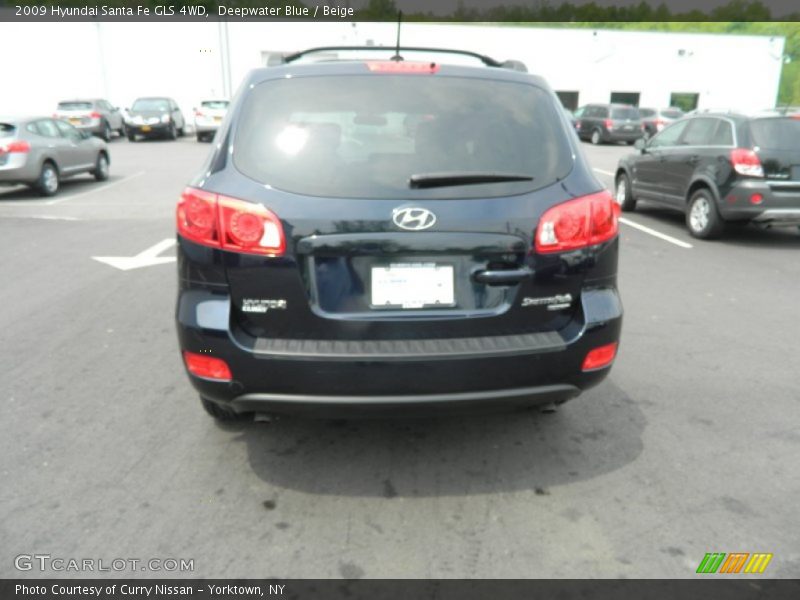 Deepwater Blue / Beige 2009 Hyundai Santa Fe GLS 4WD