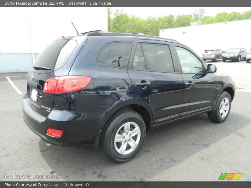 Deepwater Blue / Beige 2009 Hyundai Santa Fe GLS 4WD