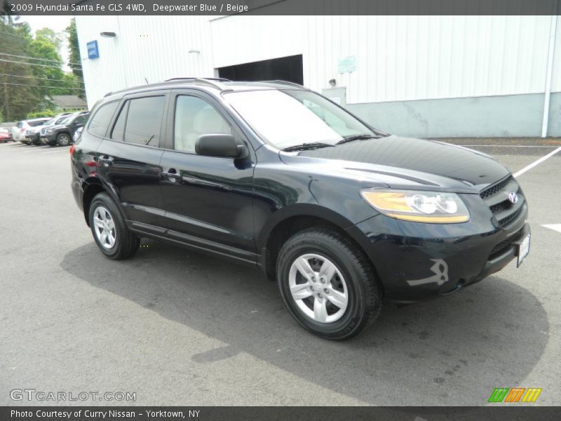 Deepwater Blue / Beige 2009 Hyundai Santa Fe GLS 4WD