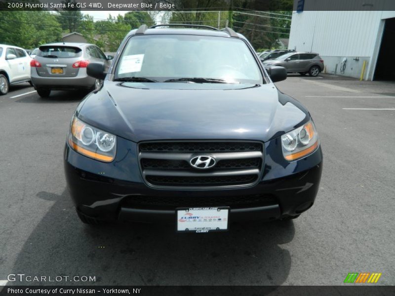 Deepwater Blue / Beige 2009 Hyundai Santa Fe GLS 4WD