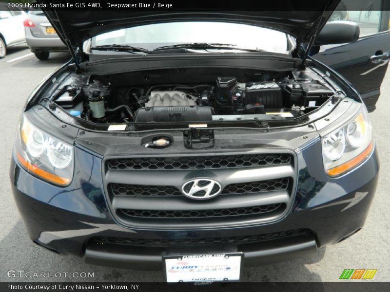 Deepwater Blue / Beige 2009 Hyundai Santa Fe GLS 4WD