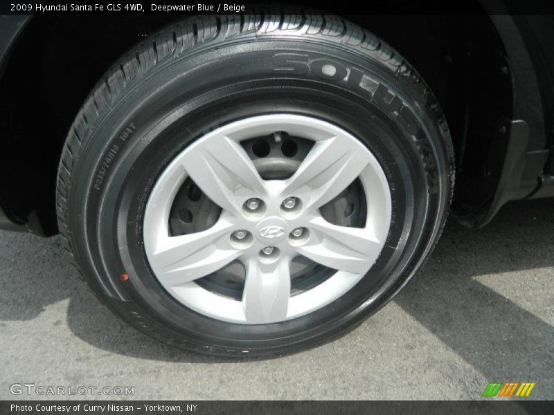Deepwater Blue / Beige 2009 Hyundai Santa Fe GLS 4WD