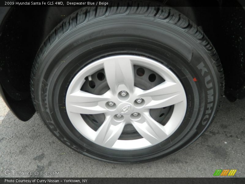 Deepwater Blue / Beige 2009 Hyundai Santa Fe GLS 4WD
