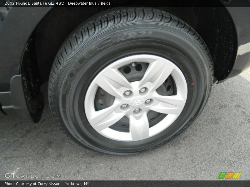 Deepwater Blue / Beige 2009 Hyundai Santa Fe GLS 4WD