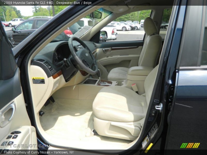 Deepwater Blue / Beige 2009 Hyundai Santa Fe GLS 4WD