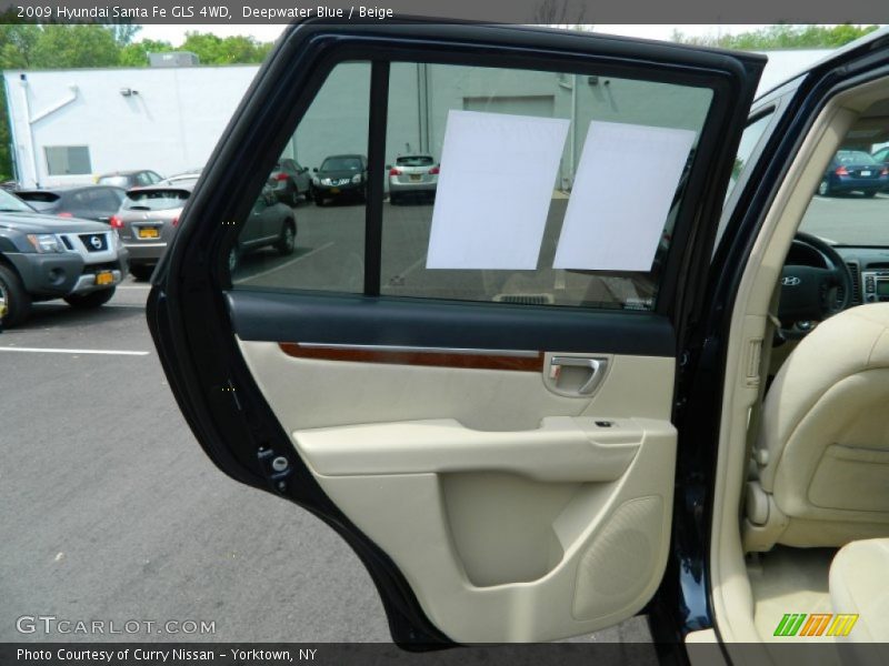 Deepwater Blue / Beige 2009 Hyundai Santa Fe GLS 4WD