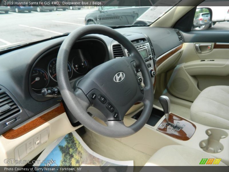 Deepwater Blue / Beige 2009 Hyundai Santa Fe GLS 4WD
