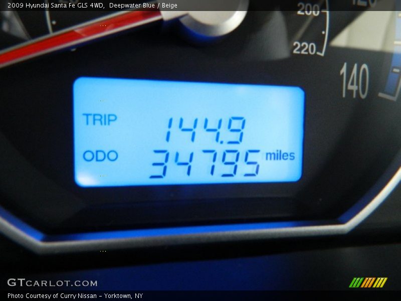 Deepwater Blue / Beige 2009 Hyundai Santa Fe GLS 4WD
