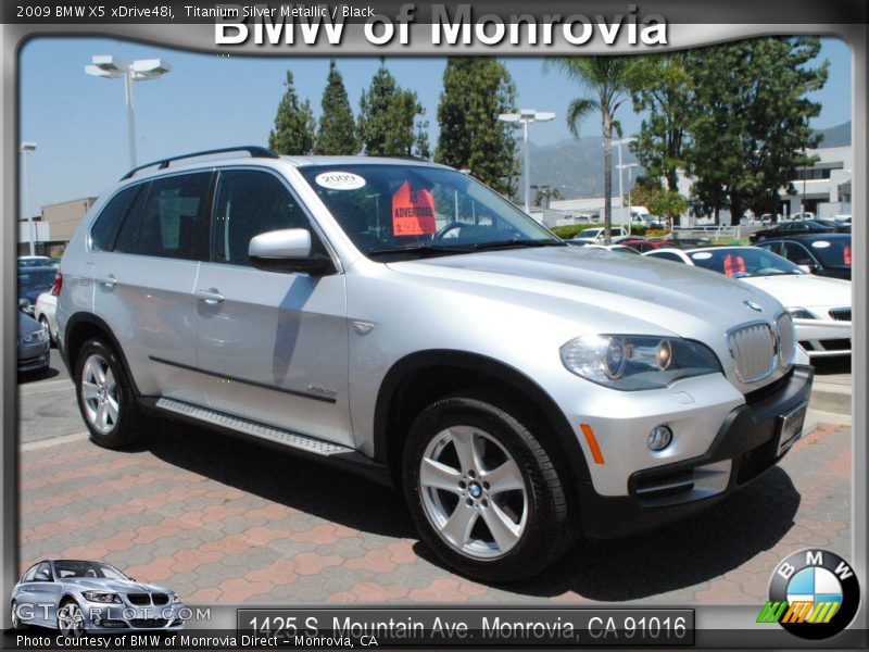 Titanium Silver Metallic / Black 2009 BMW X5 xDrive48i