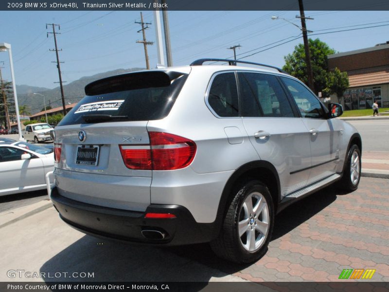 Titanium Silver Metallic / Black 2009 BMW X5 xDrive48i