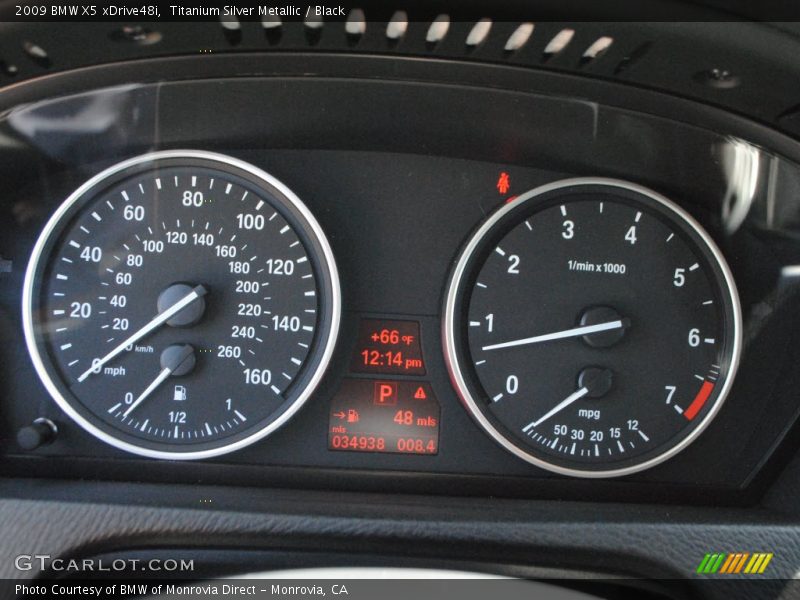 Titanium Silver Metallic / Black 2009 BMW X5 xDrive48i
