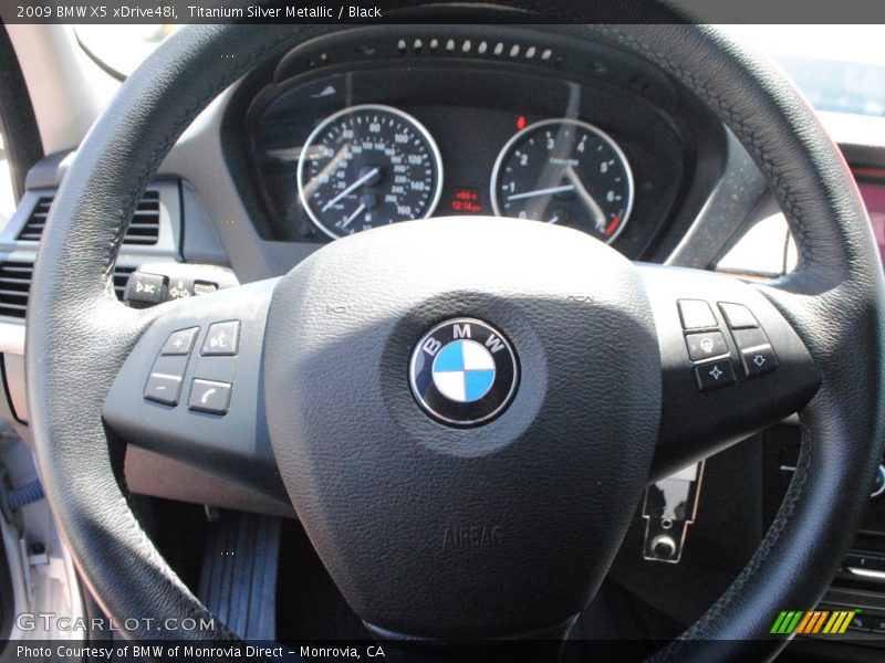 Titanium Silver Metallic / Black 2009 BMW X5 xDrive48i