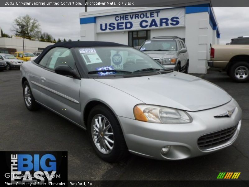 Bright Silver Metallic / Black 2003 Chrysler Sebring Limited Convertible