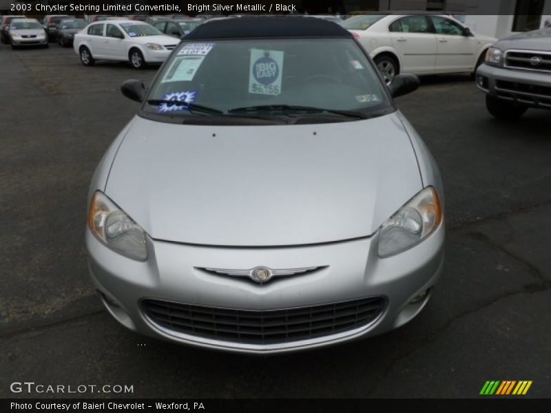 Bright Silver Metallic / Black 2003 Chrysler Sebring Limited Convertible