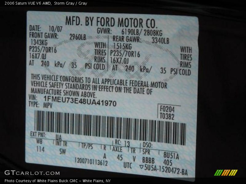 Storm Gray / Gray 2006 Saturn VUE V6 AWD