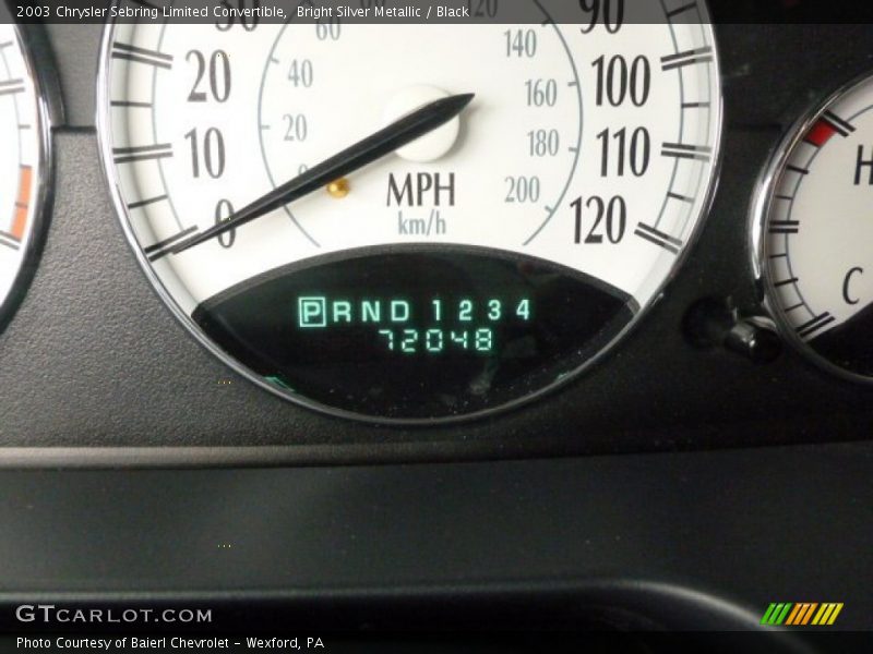 Bright Silver Metallic / Black 2003 Chrysler Sebring Limited Convertible