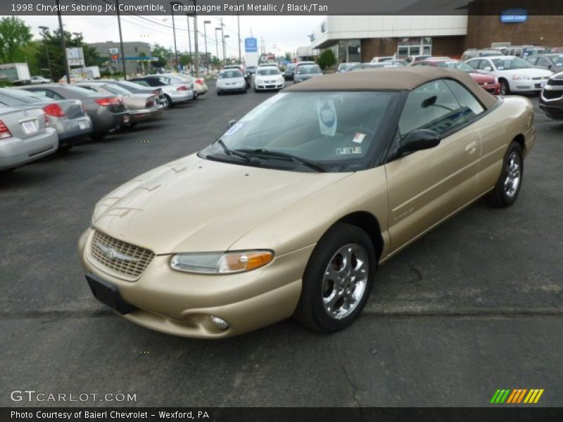 Champagne Pearl Metallic / Black/Tan 1998 Chrysler Sebring JXi Convertible