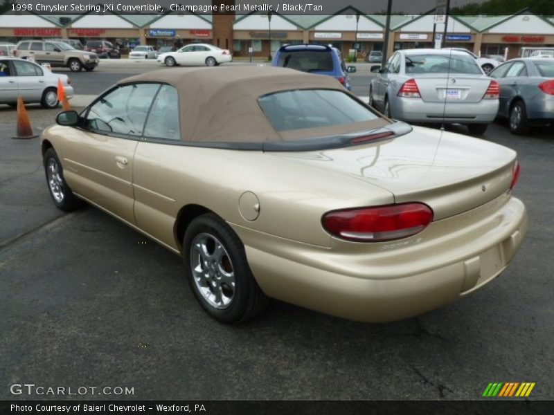 Champagne Pearl Metallic / Black/Tan 1998 Chrysler Sebring JXi Convertible