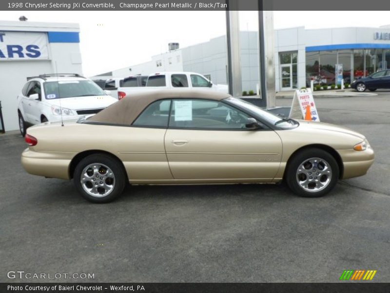Champagne Pearl Metallic / Black/Tan 1998 Chrysler Sebring JXi Convertible