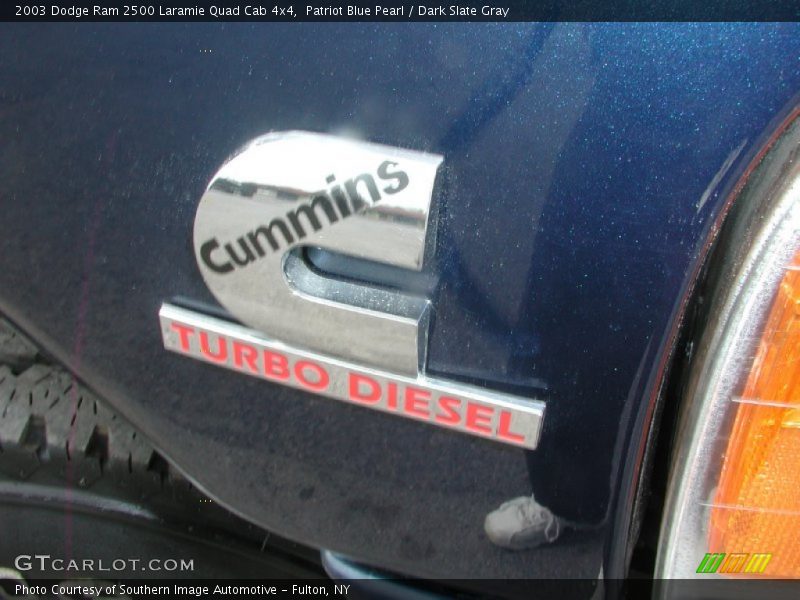 Patriot Blue Pearl / Dark Slate Gray 2003 Dodge Ram 2500 Laramie Quad Cab 4x4