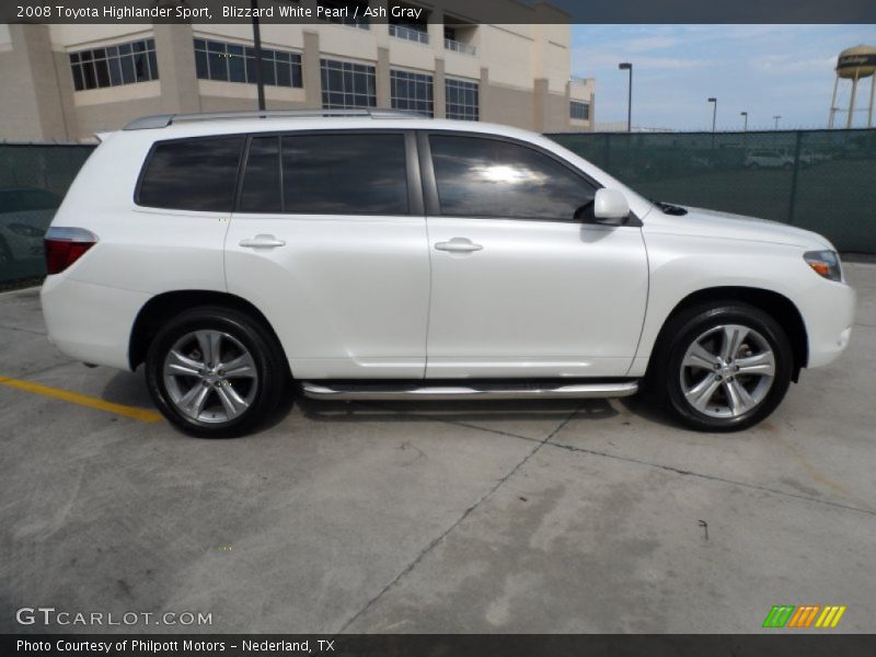 Blizzard White Pearl / Ash Gray 2008 Toyota Highlander Sport