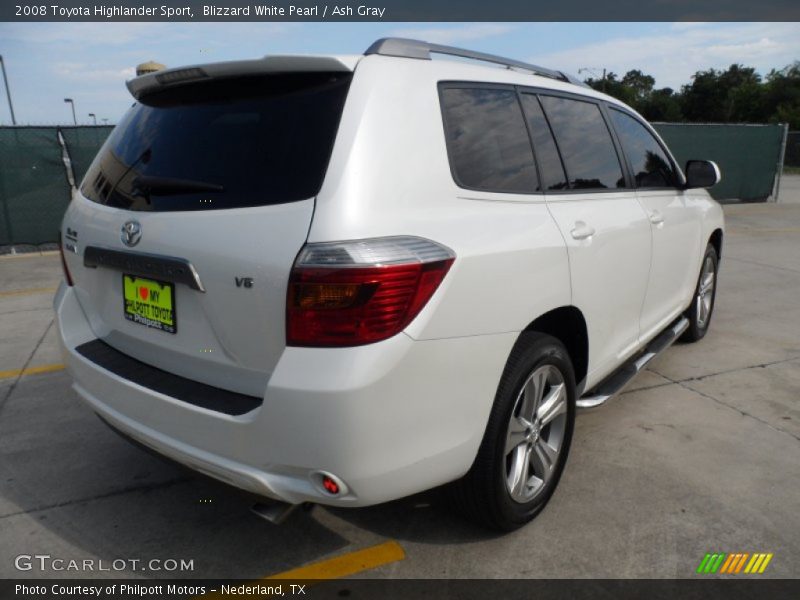 Blizzard White Pearl / Ash Gray 2008 Toyota Highlander Sport