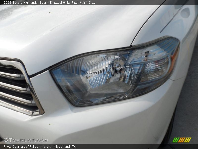 Blizzard White Pearl / Ash Gray 2008 Toyota Highlander Sport