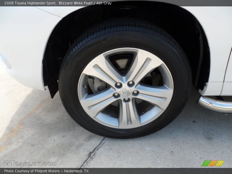 Blizzard White Pearl / Ash Gray 2008 Toyota Highlander Sport