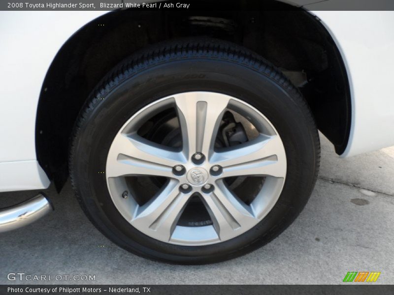 Blizzard White Pearl / Ash Gray 2008 Toyota Highlander Sport