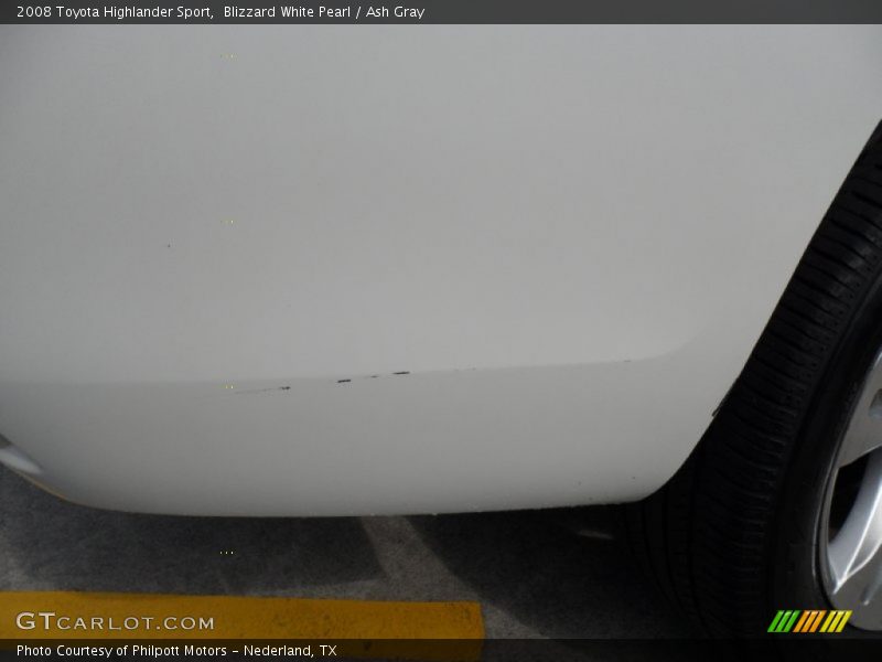 Blizzard White Pearl / Ash Gray 2008 Toyota Highlander Sport