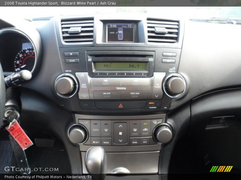Blizzard White Pearl / Ash Gray 2008 Toyota Highlander Sport