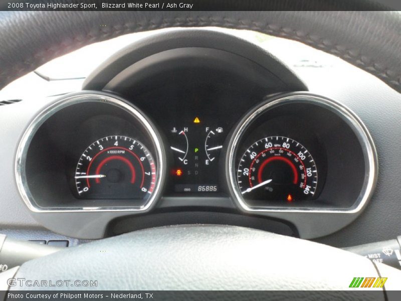 Blizzard White Pearl / Ash Gray 2008 Toyota Highlander Sport