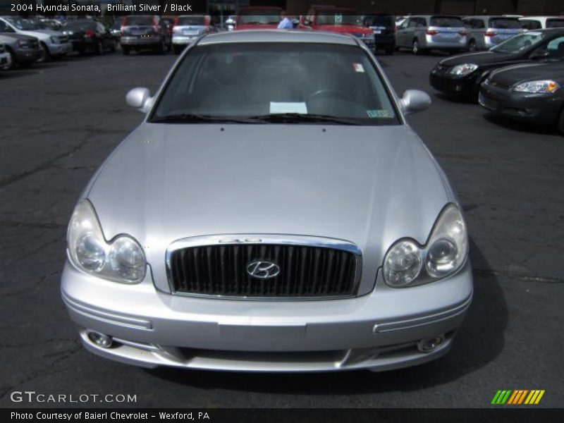 Brilliant Silver / Black 2004 Hyundai Sonata