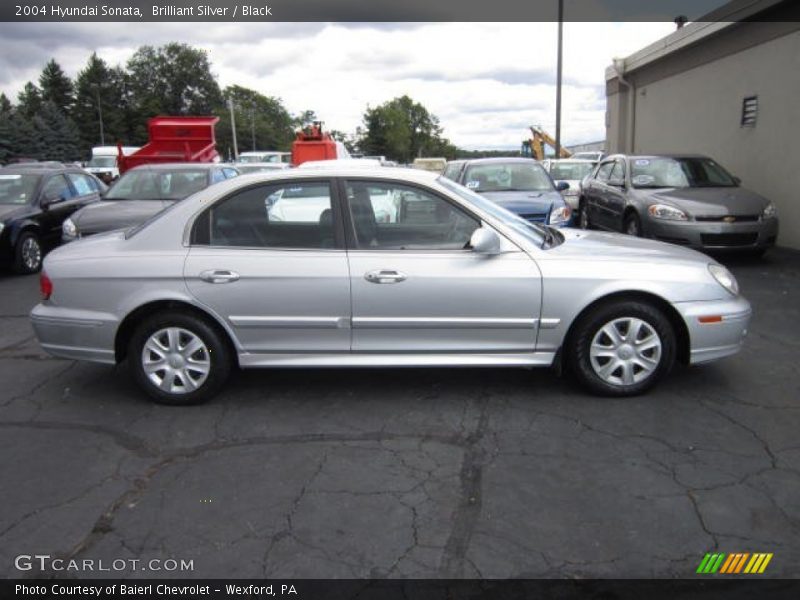 Brilliant Silver / Black 2004 Hyundai Sonata