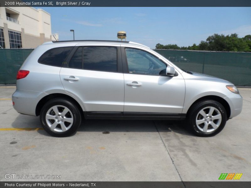 Bright Silver / Gray 2008 Hyundai Santa Fe SE
