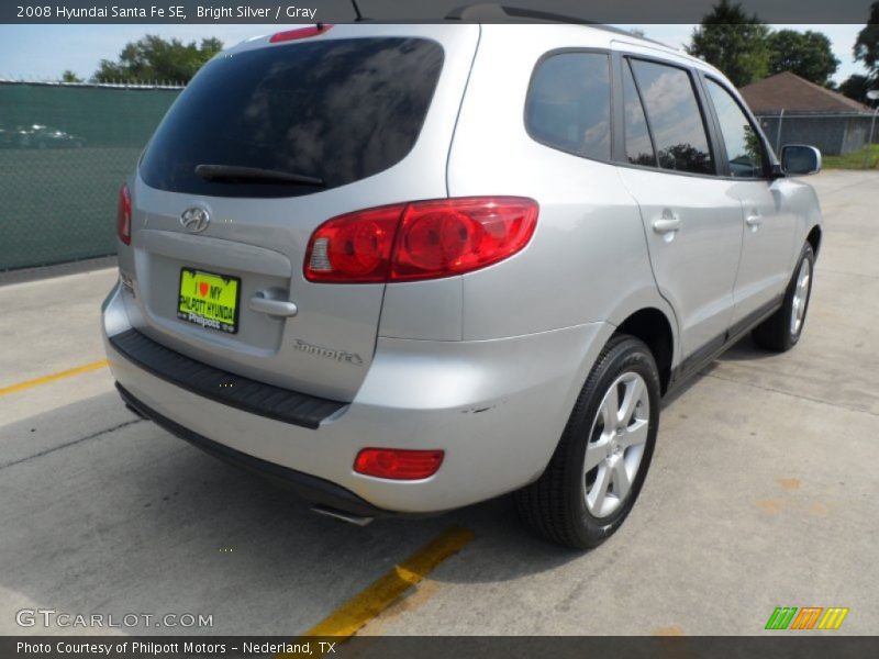 Bright Silver / Gray 2008 Hyundai Santa Fe SE