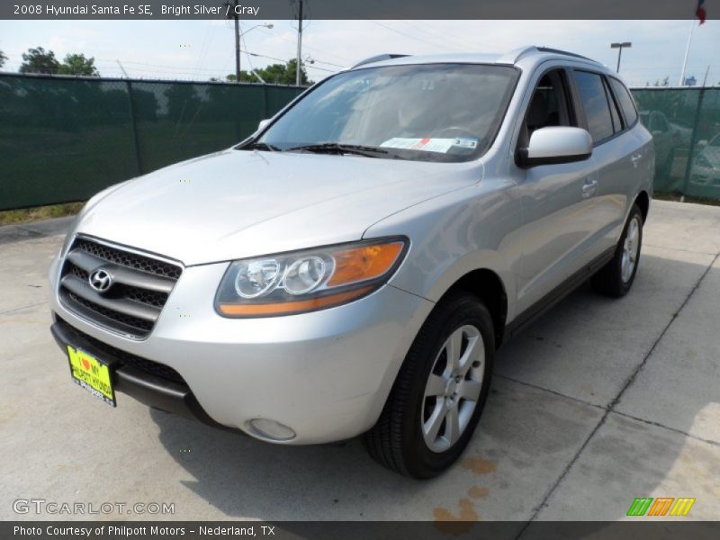 Bright Silver / Gray 2008 Hyundai Santa Fe SE