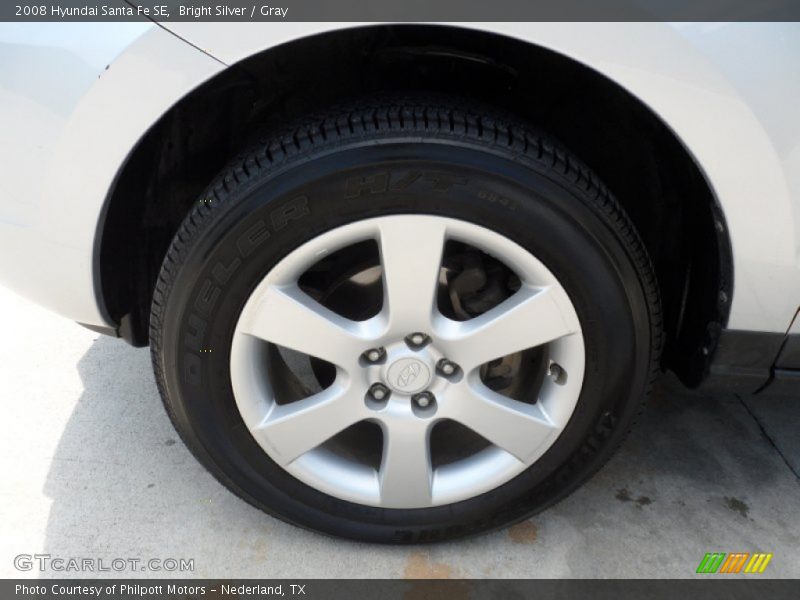 Bright Silver / Gray 2008 Hyundai Santa Fe SE