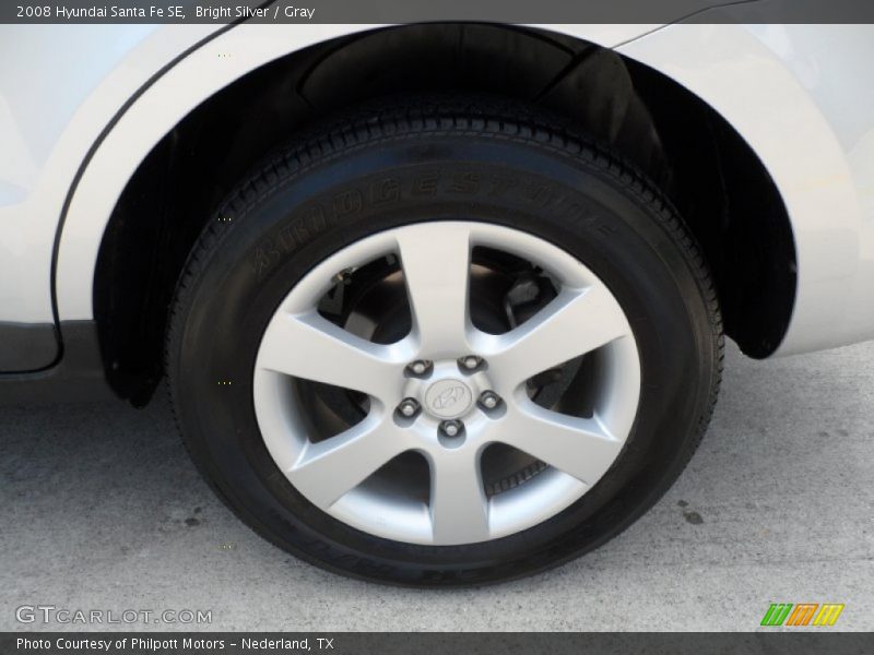Bright Silver / Gray 2008 Hyundai Santa Fe SE