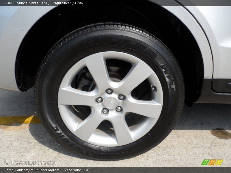 Bright Silver / Gray 2008 Hyundai Santa Fe SE