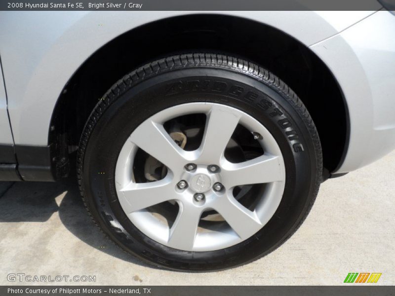Bright Silver / Gray 2008 Hyundai Santa Fe SE