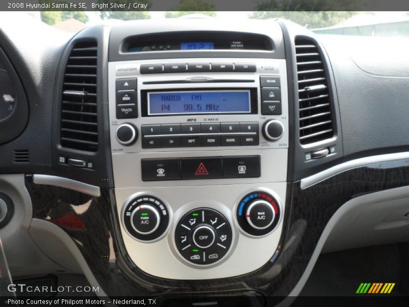Bright Silver / Gray 2008 Hyundai Santa Fe SE