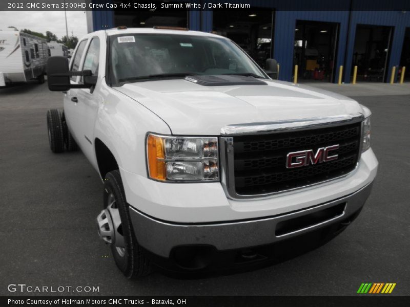 Summit White / Dark Titanium 2012 GMC Sierra 3500HD Crew Cab 4x4 Chassis