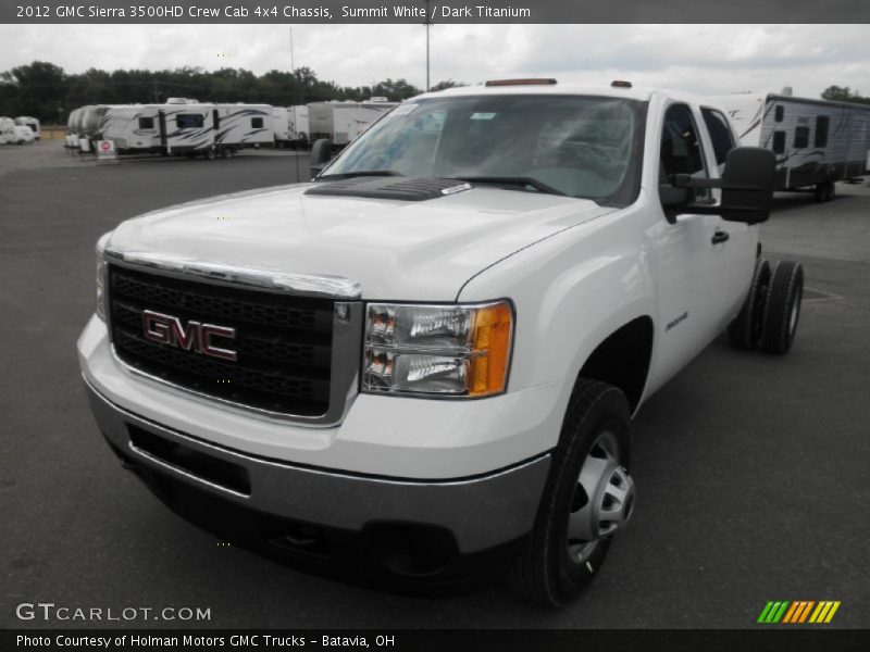 Summit White / Dark Titanium 2012 GMC Sierra 3500HD Crew Cab 4x4 Chassis