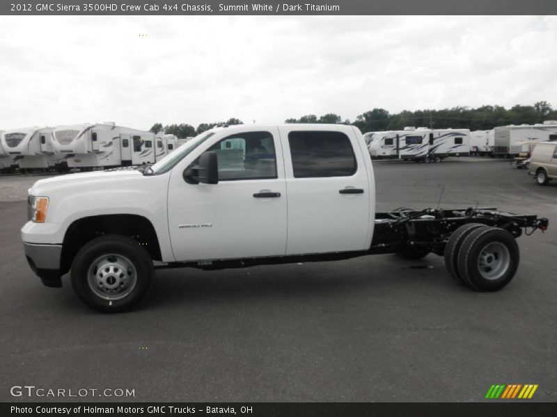 Summit White / Dark Titanium 2012 GMC Sierra 3500HD Crew Cab 4x4 Chassis