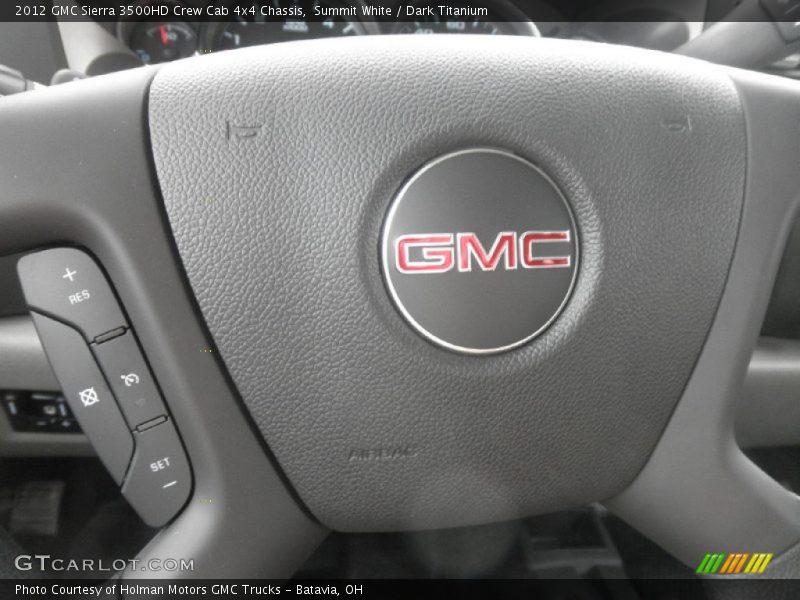 Summit White / Dark Titanium 2012 GMC Sierra 3500HD Crew Cab 4x4 Chassis