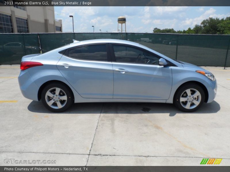 Blue Sky Metallic / Beige 2013 Hyundai Elantra GLS